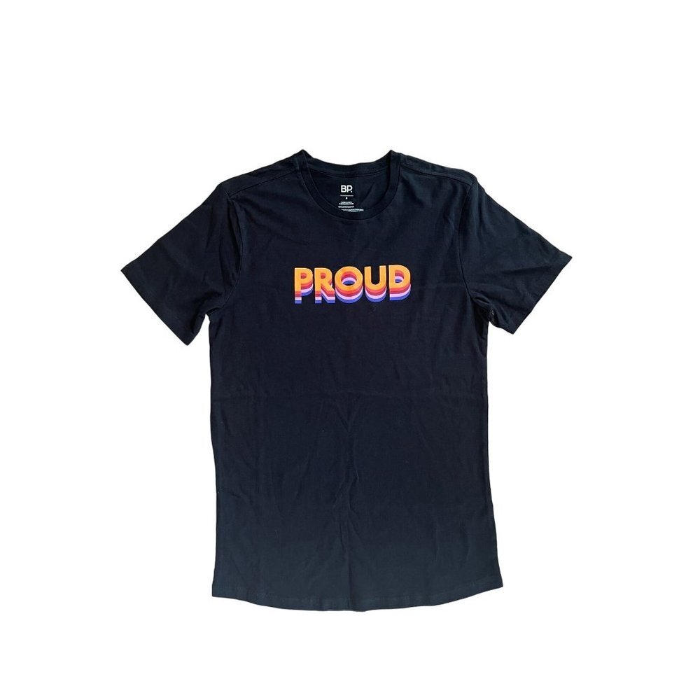 BP Mens T-shirt Short Sleeves in Black Size S